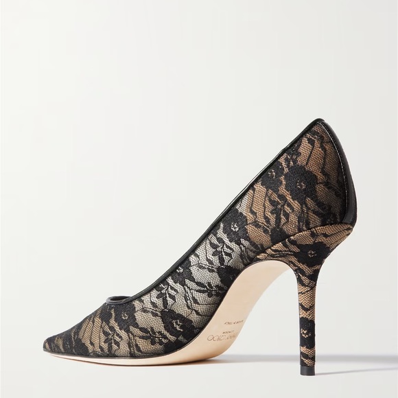 JIMMY CHOO Love 85 leather-trimmed lace pumps - Picture 2 of 4